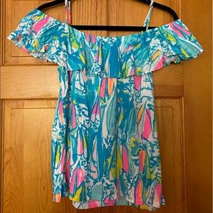 Lilly Pulitzer Off the Shoulder/Cold Shoulder Top